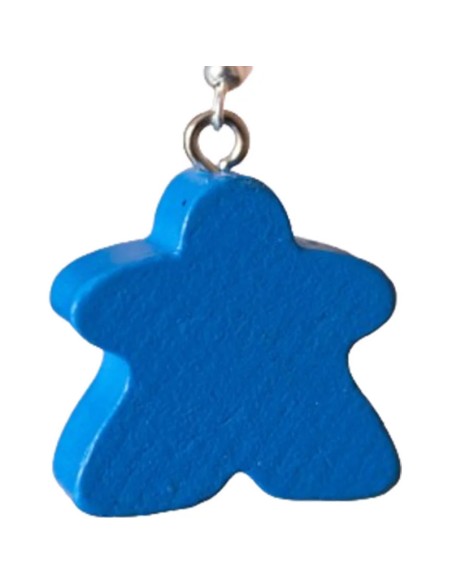 Boucles d'oreille Meeple bleu