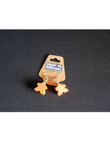Boucles d'oreille Meeple orange