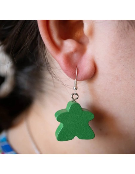 Boucles d'oreille Meeple vert