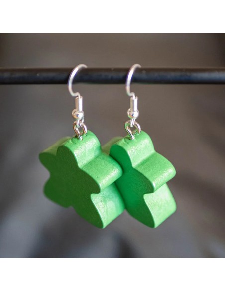 Boucles d'oreille Meeple vert