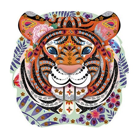 Trophée Tigre strass et paillettes DIY