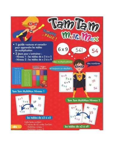 Tam tam multimax - coffret multiplication - 2 jeux pour apprendre et réviser les tables de multiplication. - Ab Ludis Editions
