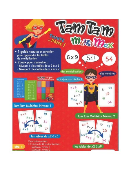 Tam tam multimax - coffret multiplication - 2 jeux pour apprendre et réviser les tables de multiplication. - Ab Ludis Editions