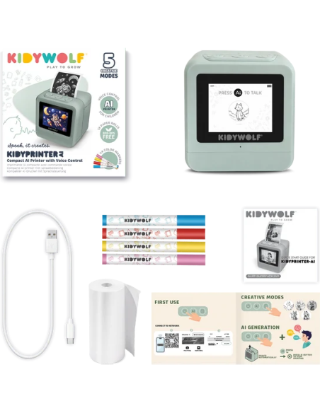 Kidyprinter Ai - Imprimante IA thermique Kidywolf
