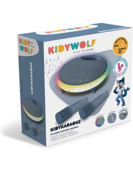 Kidykaraoke Enceinte Karaoke avec micros bleu - Kidywolf
