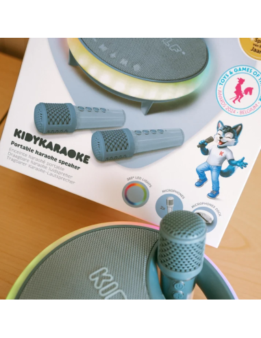 Kidykaraoke Enceinte Karaoke avec micros bleu - Kidywolf