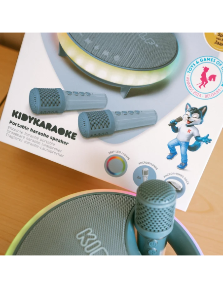 Kidykaraoke Enceinte Karaoke avec micros bleu - Kidywolf