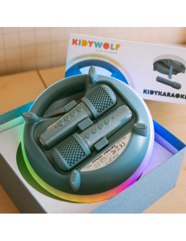 Kidykaraoke Enceinte Karaoke avec micros bleu - Kidywolf
