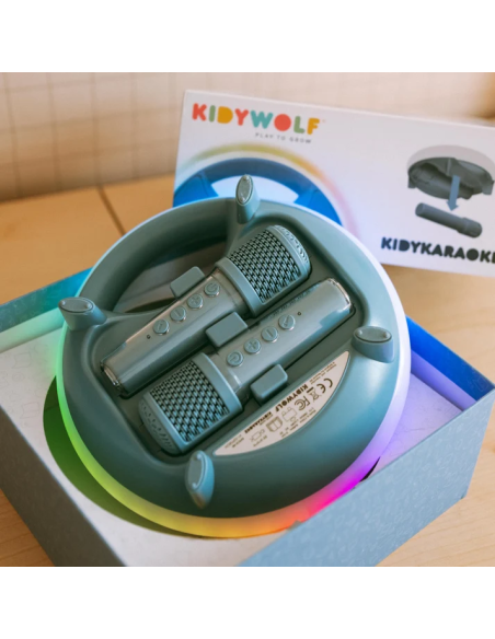 Kidykaraoke Enceinte Karaoke avec micros bleu - Kidywolf