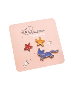 Set de 3 pin's chat les parisiennes - Les Parisiennes - Moulin Roty