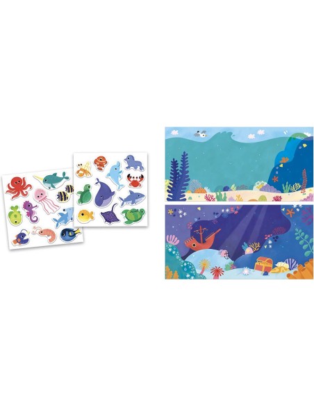 My Arts&Crafts : Stickers épais repositionnables La Mer 18 mois - Janod