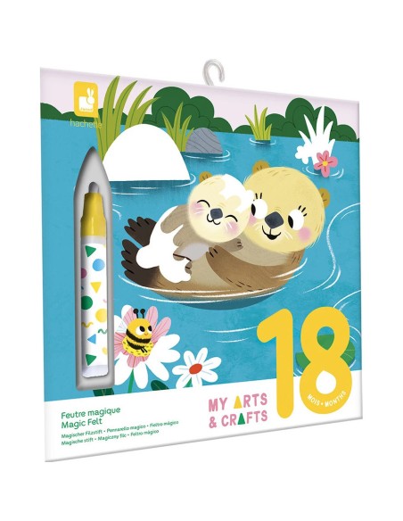 Coffret Créatif Feutre Magique Animaux Calins - 18 mois : Peinture par numéro & coloriage - Janod
