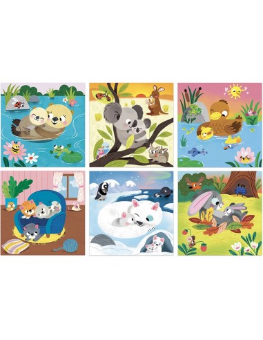 Coffret Créatif Feutre Magique Animaux Calins - 18 mois : Peinture par numéro & coloriage - Janod
