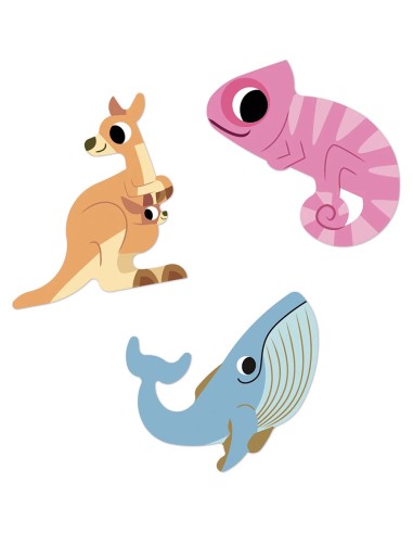Gommettes Animaux Exotiques x100 : Mosaïque, gommettes & stickers - Janod