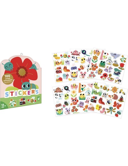 Stickers Petits Bêtes x100 : Mosaïque, gommettes & stickers - Janod