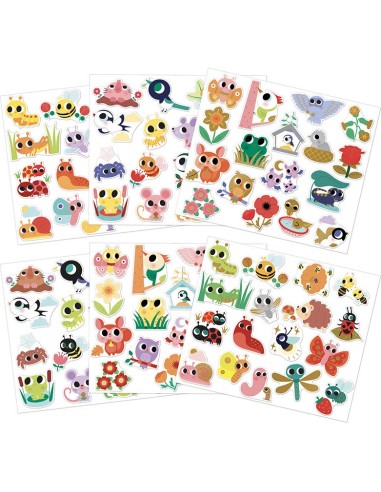 Stickers Petits Bêtes x100 : Mosaïque, gommettes & stickers - Janod
