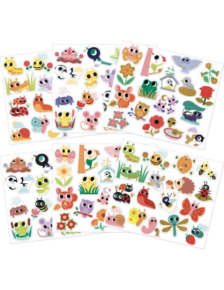 Stickers Petits Bêtes x100 : Mosaïque, gommettes & stickers - Janod