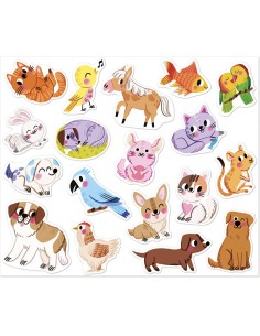 Stickers Animaux de Compagnie x100 : Mosaïque, gommettes & stickers - Janod 2