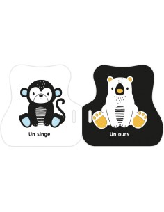 Mon premier livre poussette en noir et blanc - Animaux mignons - Auzou 2