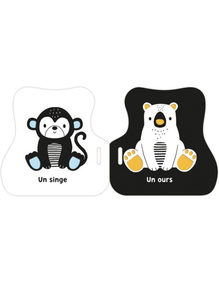 Mon premier livre poussette en noir et blanc - Animaux mignons - Auzou