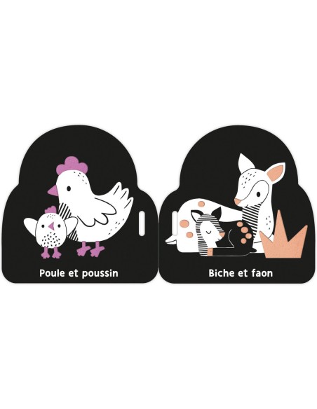 Mon premier livre poussette en noir et blanc - Bébés animaux - Auzou