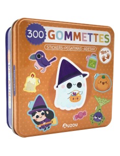 Boîte métal - 300 gommettes halloween - Auzou