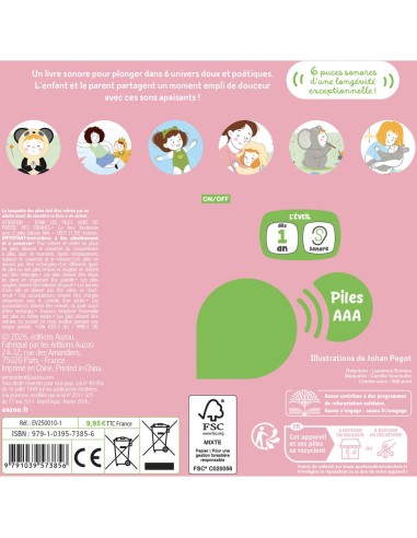 Mes premiers sonores - Je suis calme - Livres enfants - Auzou