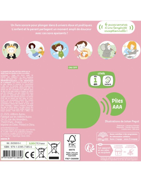 Mes premiers sonores - Je suis calme - Livres enfants - Auzou