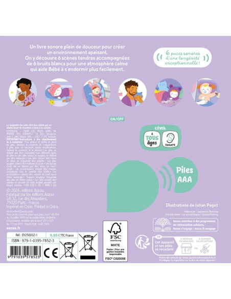 Mes premiers sonores - Dors mon bébé - Livres enfants - Auzou