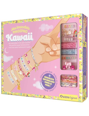 Ma boîte à bijoux - Mes bracelets phospho kawaii - Activités et loisirs créatifs - Auzou