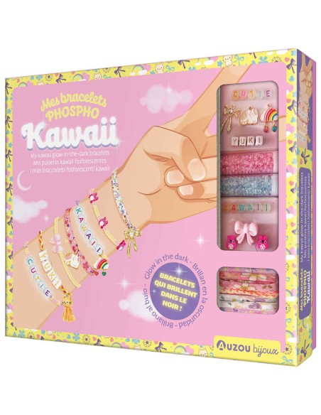 Ma boîte à bijoux - Mes bracelets phospho kawaii - Activités et loisirs créatifs - Auzou