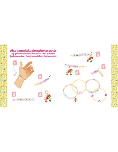Ma boîte à bijoux - Mes bracelets phospho kawaii - Activités et loisirs créatifs - Auzou