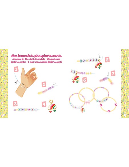 Ma boîte à bijoux - Mes bracelets phospho kawaii - Activités et loisirs créatifs - Auzou