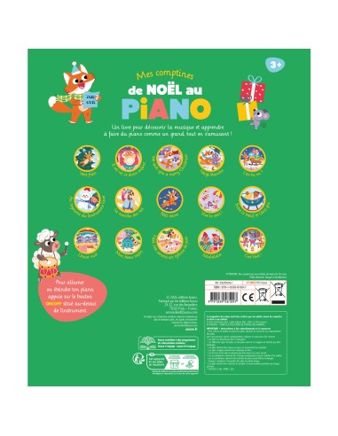 Mon livre piano - Mes comptines de noël au piano - Livres enfants - Auzou