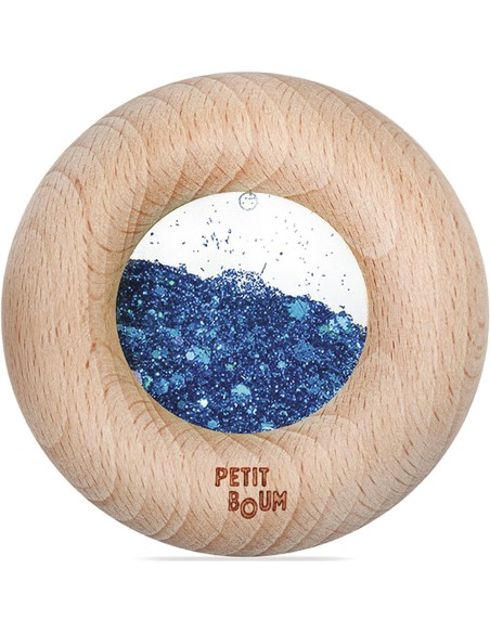 Hochet sensoriel Donut bleu scintillant - Aptitoys - Jouet d'éveil sensoriel - Petit Boum