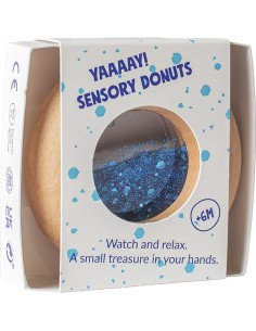 Hochet sensoriel Donut bleu scintillant - Aptitoys - Jouet d'éveil sensoriel - Petit Boum 2
