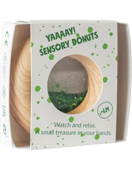 Hochet sensoriel Donut vert - Petit Boum