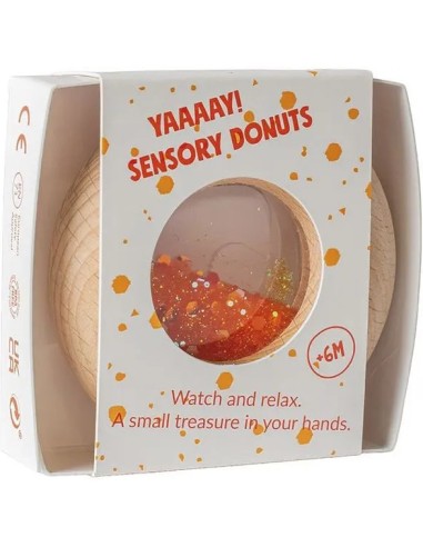 Hochet sensoriel Donut orange - Petit Boum
