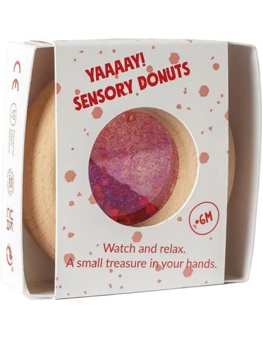 Hochet sensoriel Donut rouge - Petit Boum