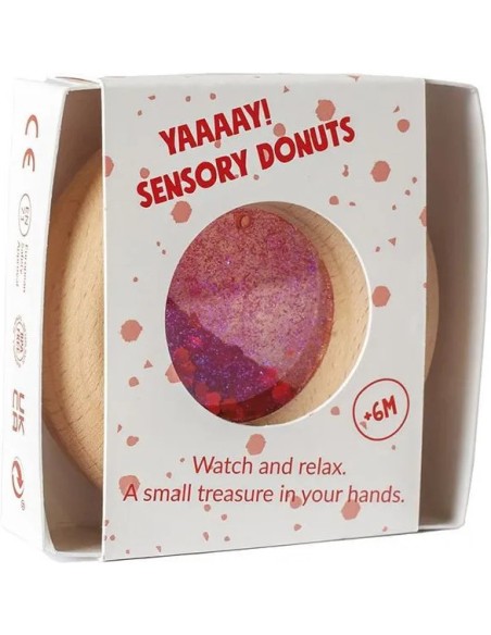 Hochet sensoriel Donut rouge - Petit Boum