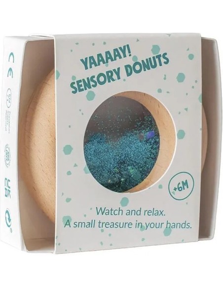 Hochet sensoriel Donut turquoise - Petit Boum