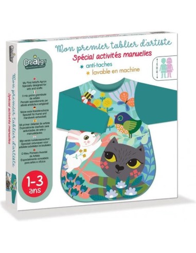 Mon premier tablier d'artiste Chat - CréaLign' - Créa Lign’