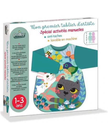 Mon premier tablier d'artiste Chat - CréaLign' - Créa Lign’