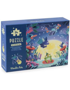 Puzzle phosphorescent Au clair de lune 24 pièces - Moulin Roty