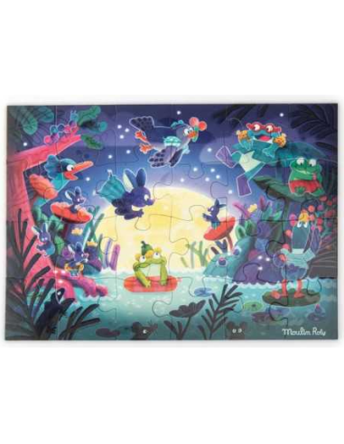 Puzzle phosphorescent Au clair de lune 24 pièces - Moulin Roty