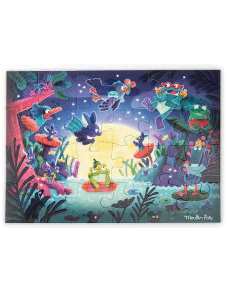 Puzzle phosphorescent Au clair de lune 24 pièces - Moulin Roty
