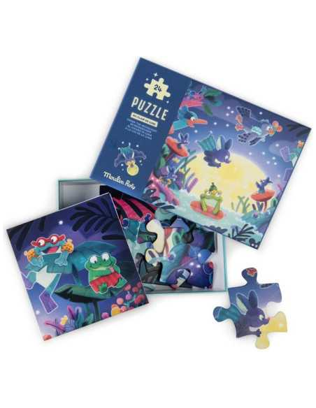 Puzzle phosphorescent Au clair de lune 24 pièces - Moulin Roty