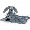 Peluche couverture Lapin bleu gris - Bashful - Jellycat