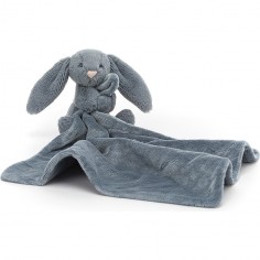 Peluche couverture Lapin bleu gris - Bashful - Jellycat 2