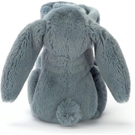 Peluche couverture Lapin bleu gris - Bashful - Jellycat
